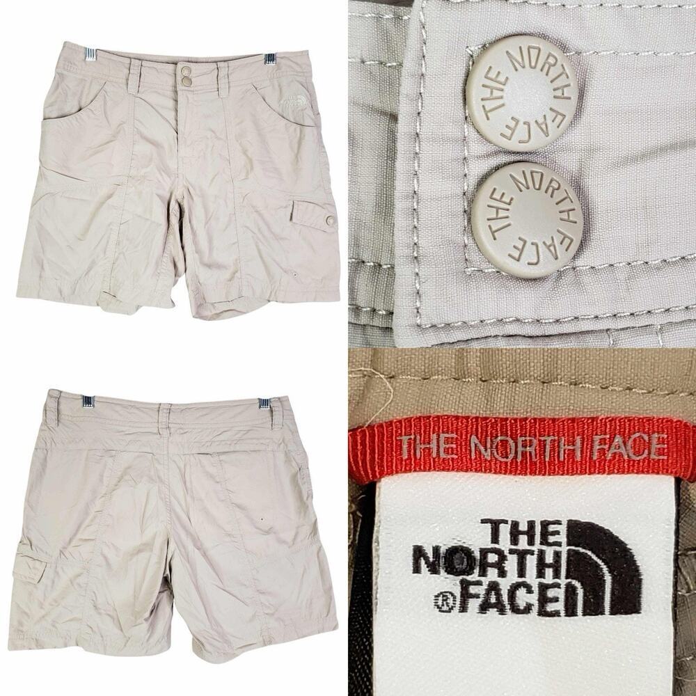The North Face Shorts Women's Size 8 Khaki Flat Front Nylon Hiking